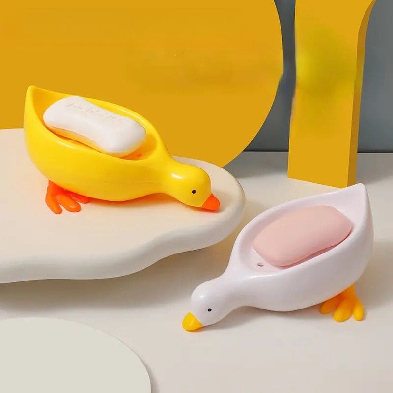 Little Duck Soap Holder, Cute Soap Drying Rack, Kitchen Bathroom Shelf Floor Type Soap Holder, Portable Countertop Soap Organizer, Soap Case for Shower Bathroom Kitchen