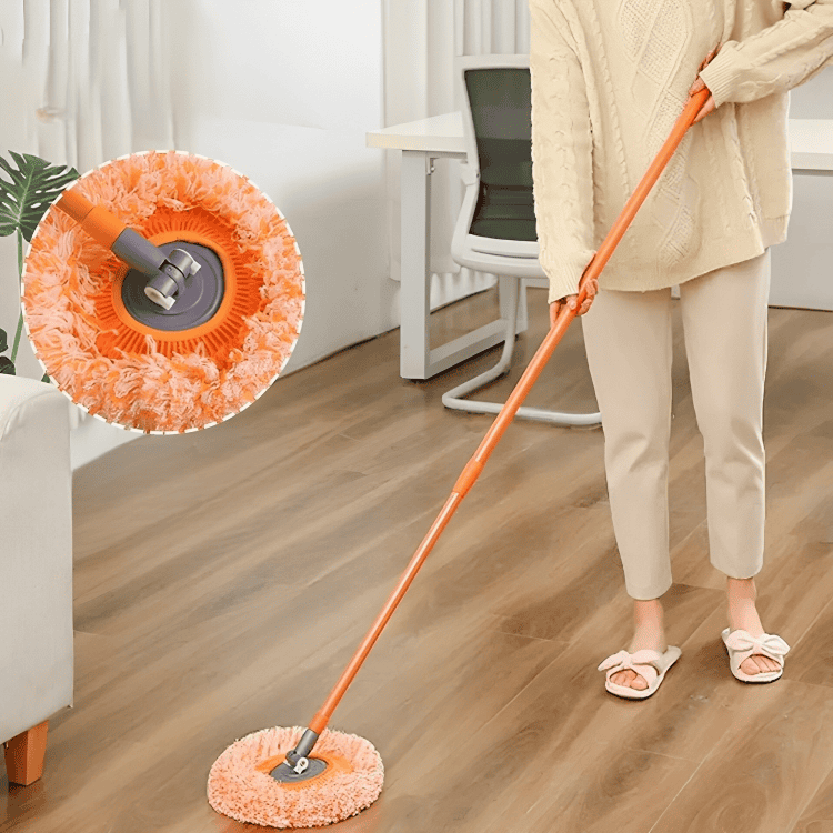 Round Spin Mop For Wash, Multifunctional Wash Floor Mop, Three-Section Telescopic Handle Household Tool, Glass Floors Car Wash Mop, Rotating Wall Cleaning Mop