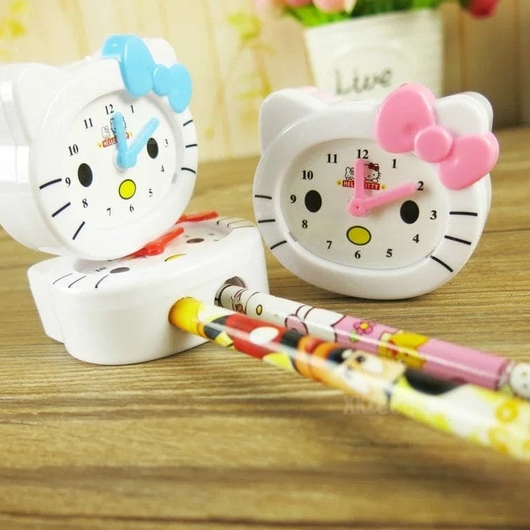 Hello Kitty Clock Sharpener, Cute Cat Pencil Sharpener, Kids Creative Pencil Clock Sharpener, Children School Accessories