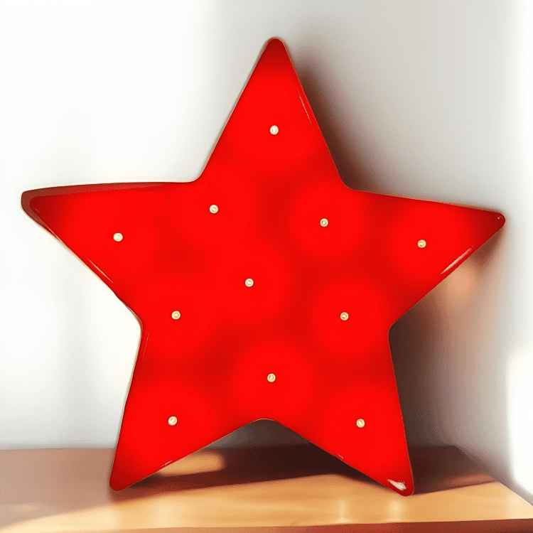 Mini Star Led Lamp, Decorative Star Lamp, Vintage Star Marquee Light, Home Decor Night Light Lamp, Navaris Star Sign Wall Light