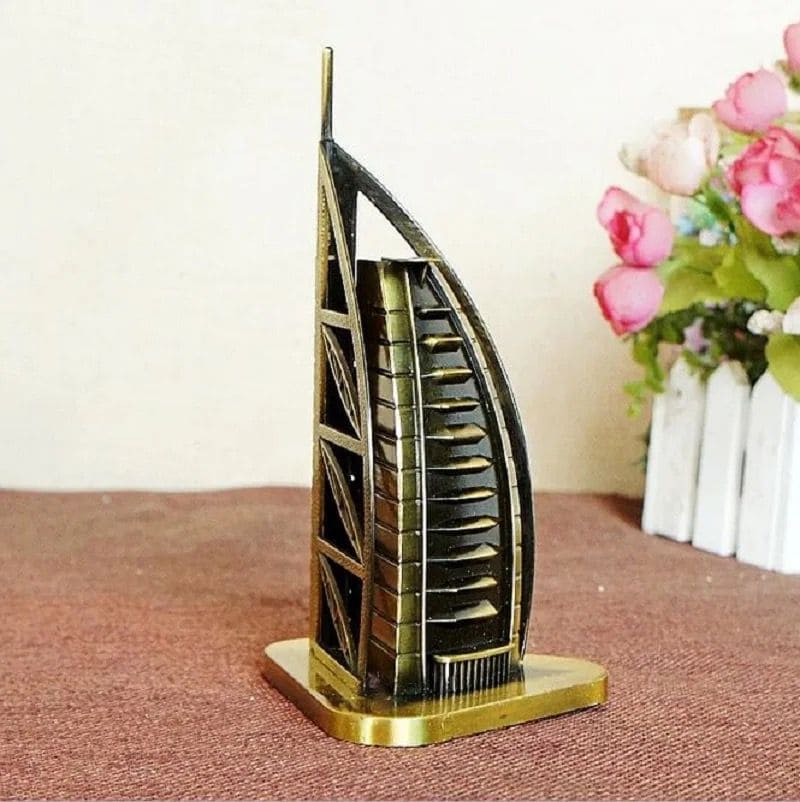 3D Mini Buildings Statue, Metal Landmark Towers, Architectural Bronze Crafts Model, Historical Building Ornaments, Figurine Model Famous Tower Statue