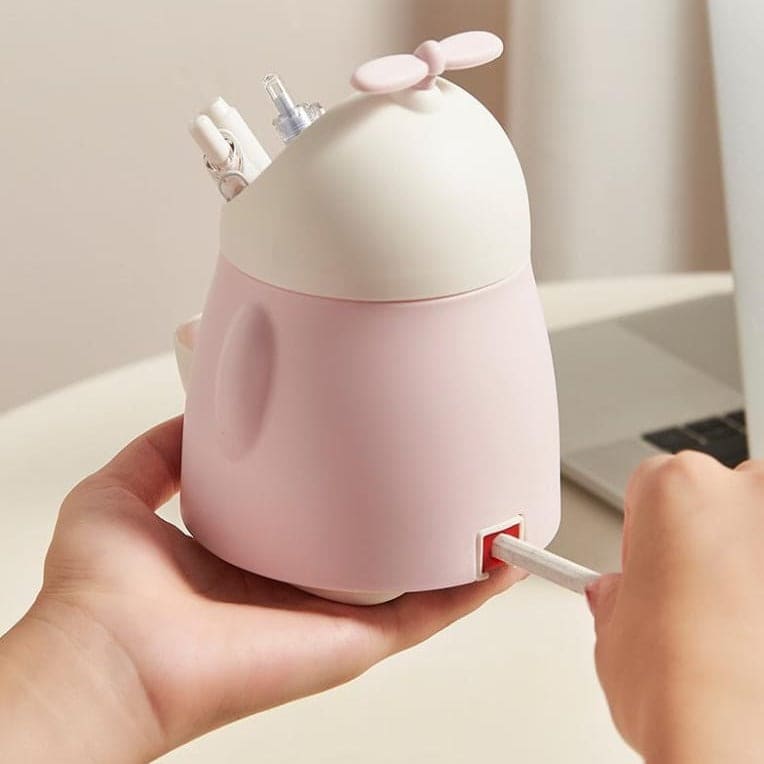 Cute Eve Storage Bucket, Cute Student Pen Holder With Sharpener, Multifunctional Desktop Makeup Brush Storage Box, Mini Desktop Trash Can, Pencil Holder With Chipper