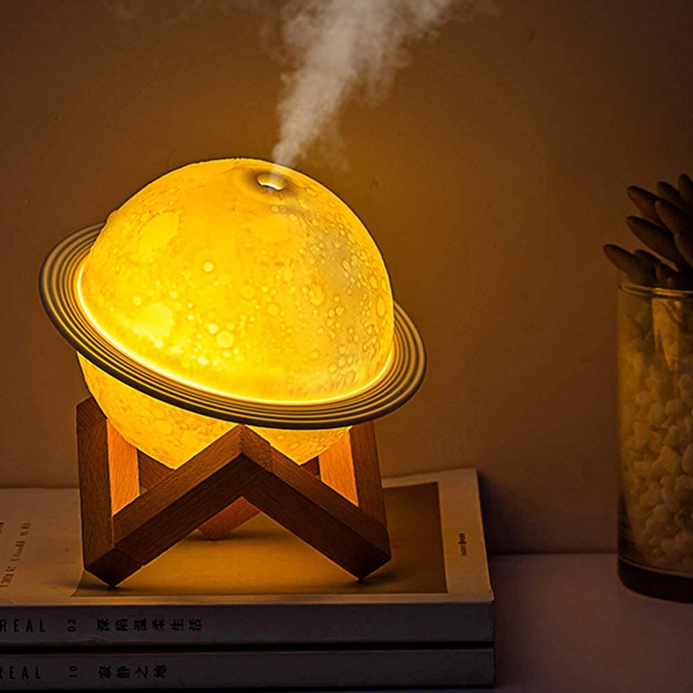 Ultrasonic 3D Moon Air Humidifier, Aroma Essential Oil Diffuser, Mist Purifier With Moon Lamp, Rechargeable USB Mist Frogger Maker, New Baby Planet Air Freshner Lamp, Usb Desktop Humidifier Bedroom With Stand, Usb Fogger Mist Maker With Led Light