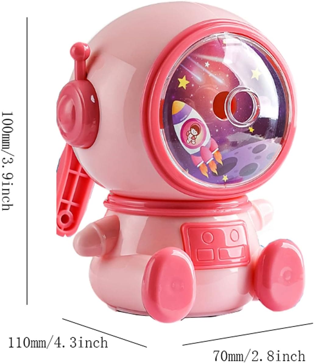 Astronaut Cartoon Pencil Sharpener, Students Pencil Sharpener, Hand Crank Manual Sharpener, 3rd Gear Adjustable Cute Astronaut Mechanical Sharpener, Cartoon Pencil Cutter For School, Astronaut Sharpener with Container