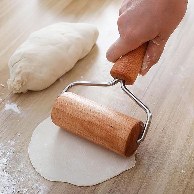 T Shaped Wood Roller, Hand Dough Roller, Multifunctional Dual Wooden Flour Pastry Kitchen Baking Tool, Dough Roller For Pastry Cookie Dough Pizza Kitchen Baking Tool, Dough Baker Baking Kitchen Utensils Rolling Pin