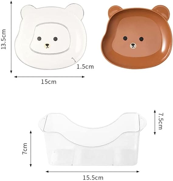 Set Of 8 Bear Spit Bone Dish, Mini Cute Cartoon Shape Serving Plate, Little Bear Dinner Plate, Reusable Plastic Snack Dish, Kitchen Tableware Food Plate, Multifunctional Dessert Nut Fruit Cake Snack Tray, Table Garbage Spit Bone Dish