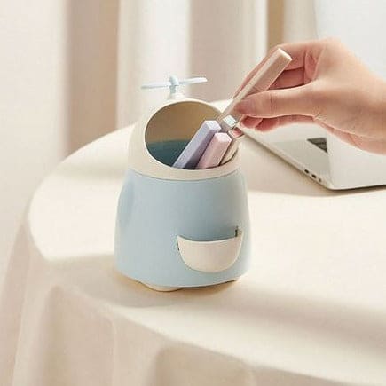 Cute Eve Storage Bucket, Cute Student Pen Holder With Sharpener, Multifunctional Desktop Makeup Brush Storage Box, Mini Desktop Trash Can, Pencil Holder With Chipper