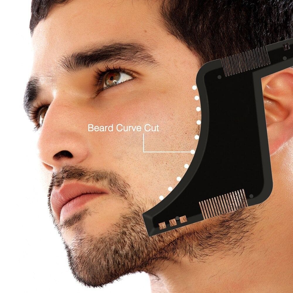 Beard Shaping Template, Men's Beard Styling Comb, Beard Trim Comb Shaper Template For Shaving Beard Straightener, Beard Shaping and Styling Template Comb, Hair Beard Trimmer Stencil, Men Beard Salon Brush Tools Barber Accessories