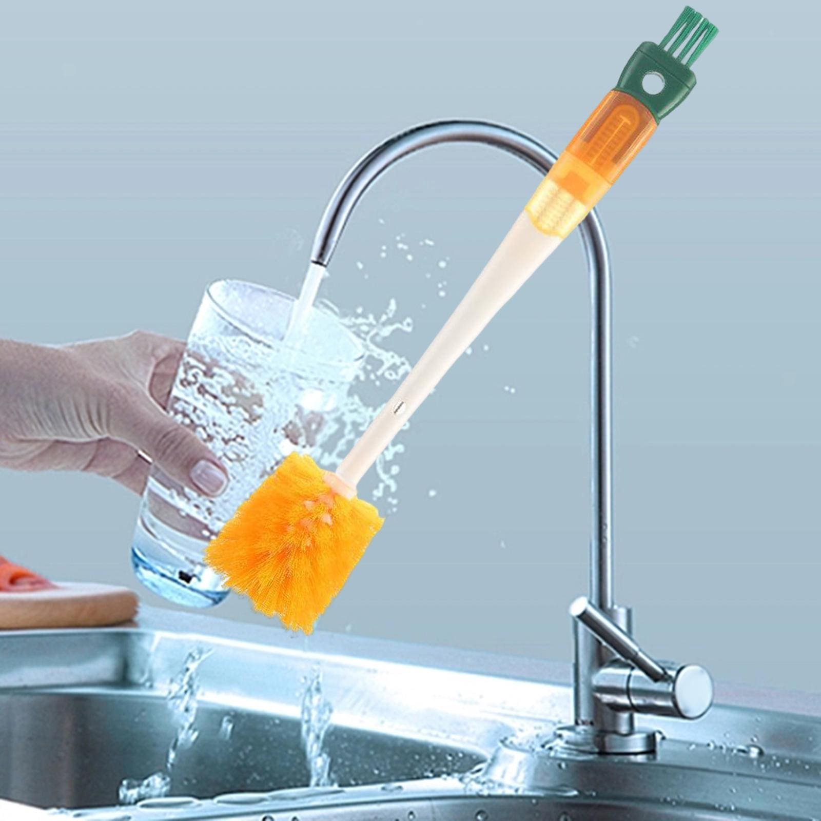 5 In 1 Cup Cleaning Brush, Multifunctional Long Handle Cup Wash Brush, Portable Clean Up Water Bottles Brush, Silicone Cup Cleaning Brush, Bottle Cleaning Brush Kit, Insulation Cleaning Brush, Ergonomic Grip Cup Brush, Groove Cleaning Brush