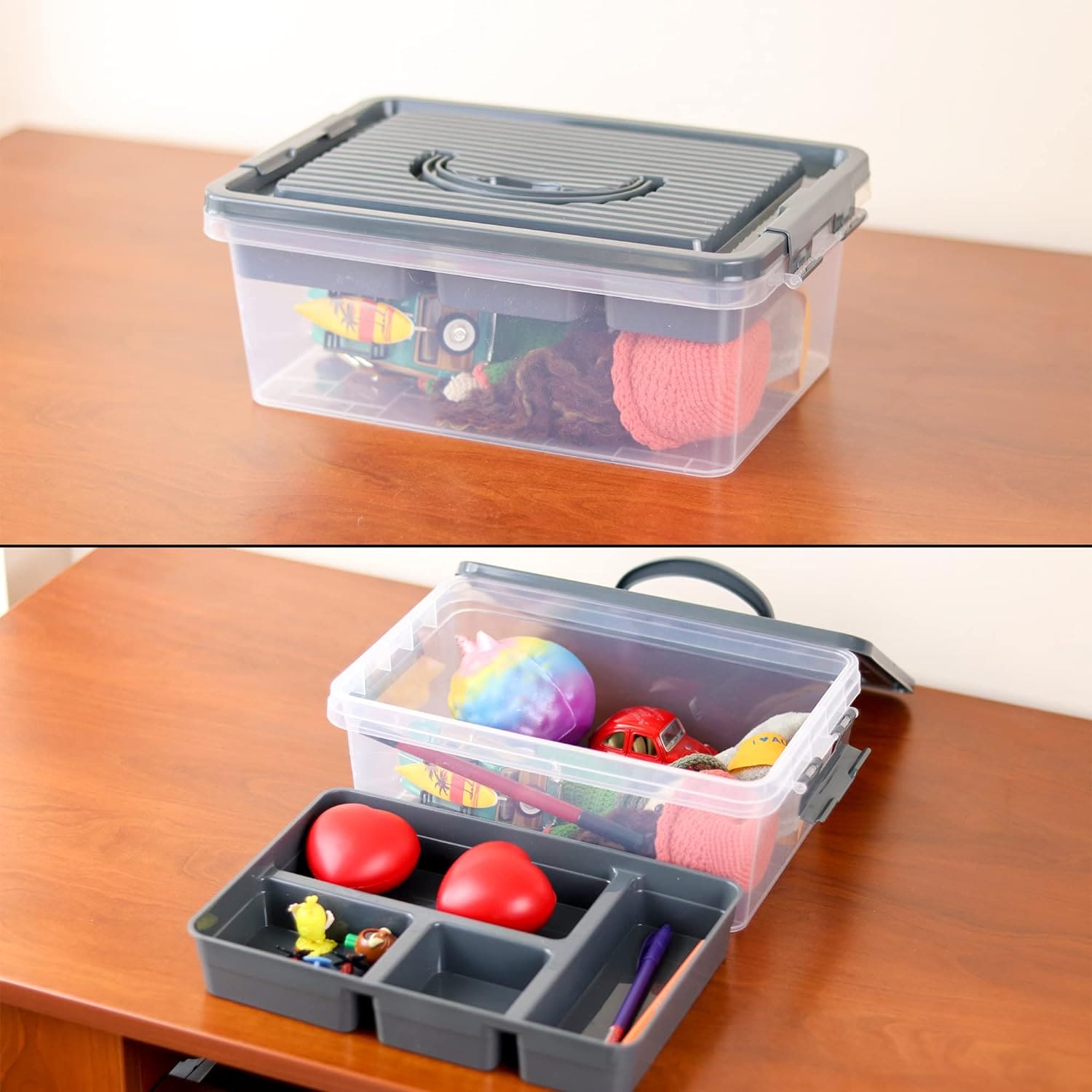 Multifunctional Stackable Storage Box, Countertop Storage Box With Handle, Household Plastic Storage Container, Pantry Organizer Basket