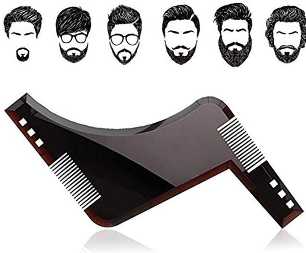 Beard Shaping Template, Men's Beard Styling Comb, Beard Trim Comb Shaper Template For Shaving Beard Straightener, Beard Shaping and Styling Template Comb, Hair Beard Trimmer Stencil, Men Beard Salon Brush Tools Barber Accessories