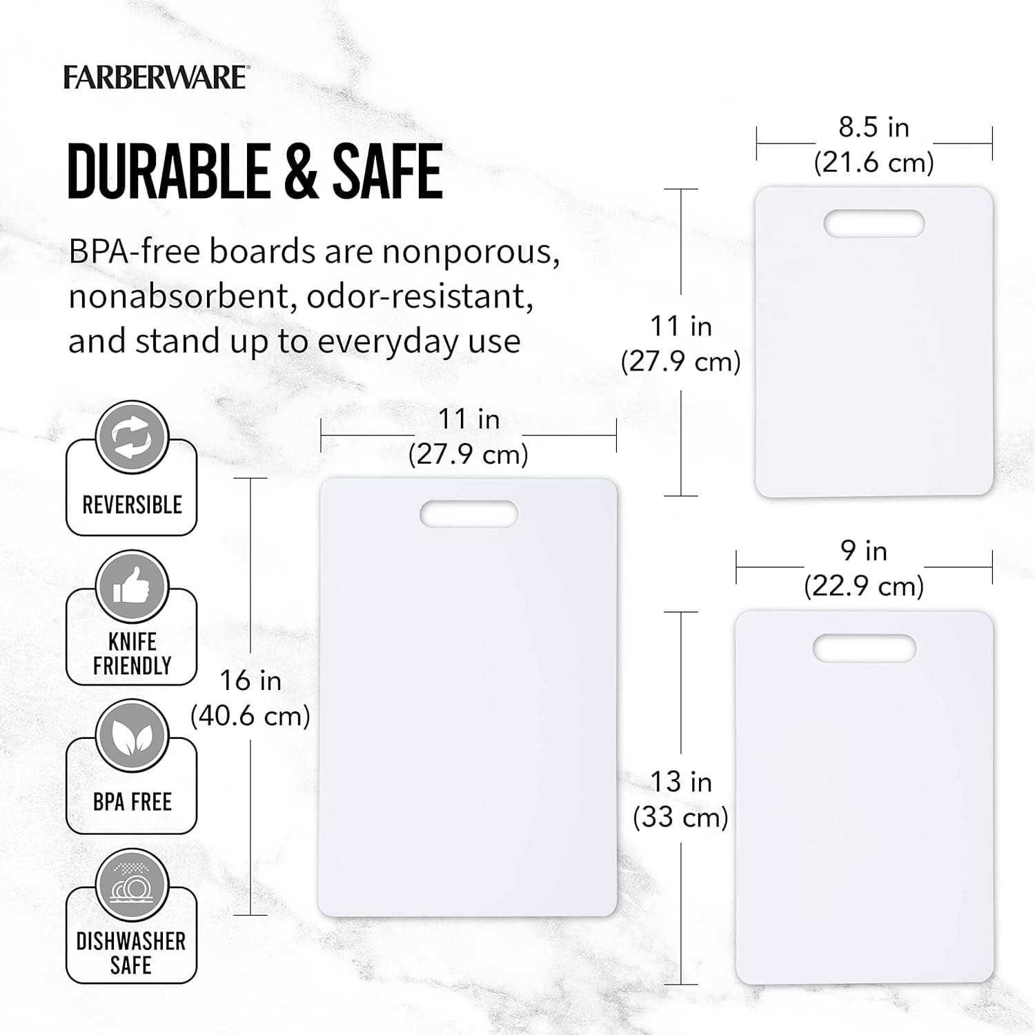 Kitchen Chopping Board, Plastic Chopping Board, Cutting Board Plastic with Handle, Nonslip Plastic Cutting Board, Household Fruit Veg Knife Board