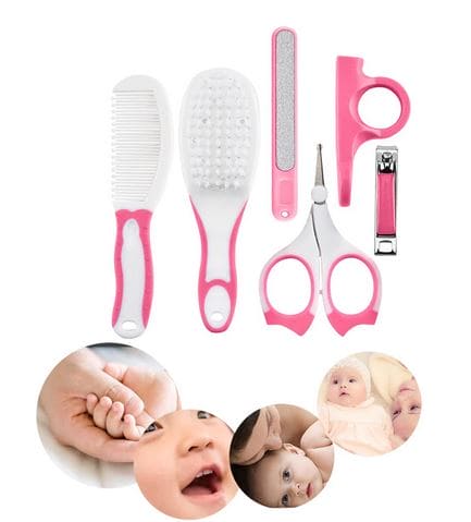 Set Of 6 Baby Grooming Kit, Portable Baby Care Kit, Nursery Kid Grooming Set, Manicure and Pedicure Accessories for New Born Babies Toddler