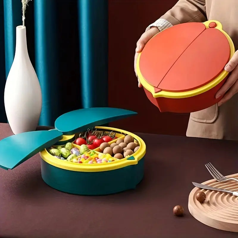 Lady Bug Candy Box, Household Divided Fruit Bowl with Lid, Plastic Snack Serving Tray, Food Storage Organizer, Multifunction Dried Fruit Box, Simple Dried Fruit Bowl Food Storage Containers