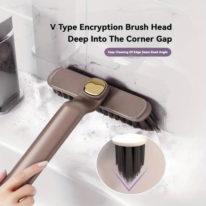 Rotating V Shaped Cleaning Brush, 2 In 1 Cleaning Brush Clip Tool, Bathroom Kitchen Shower Floor Cleaner Brush, Dead Angled Gap Cleaning Brush, Multifunctional Bathroom Tile Brush, Floor Gab Cleaning Brush