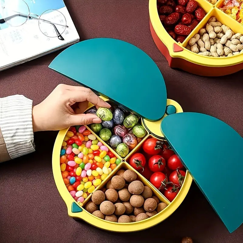 Lady Bug Candy Box, Household Divided Fruit Bowl with Lid, Plastic Snack Serving Tray, Food Storage Organizer, Multifunction Dried Fruit Box, Simple Dried Fruit Bowl Food Storage Containers