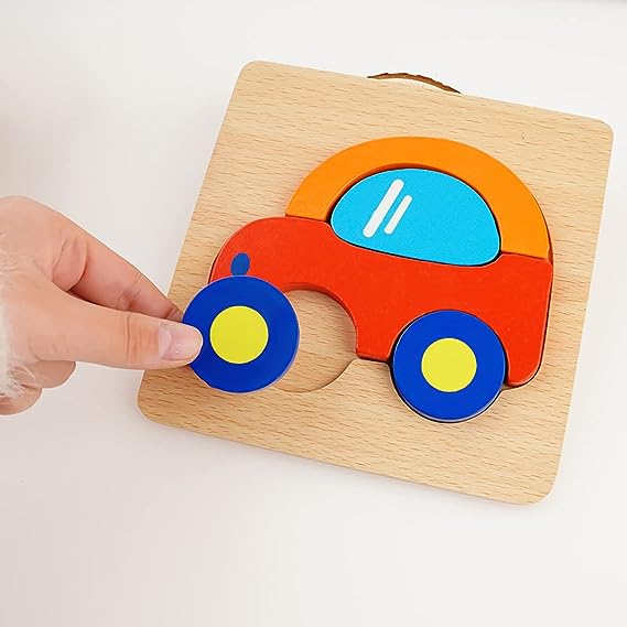3D Wooden Puzzles, Wooden Montessori Toys, Color Shape Cognitive Skills Learning Toy, Cute Animal Puzzles For Kids, 3D Kids Puzzle Game, Wooden Puzzles for Toddlers