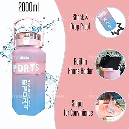 Set Of 3 Sport Water Bottle With Straw, Modernist Ombre Letter Graphic Drinking Bottle, Outdoor Gradient Drink Bottle, Large Capacity Water Dispenser Bottle