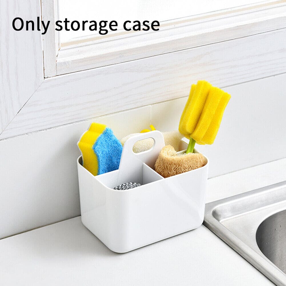 3 Compartment Shower Container, Portable Desktop Storage Box, Multifunction Divided Organizer, Countertop Storage Box With Handle, Multipurpose Stackable Storage Box