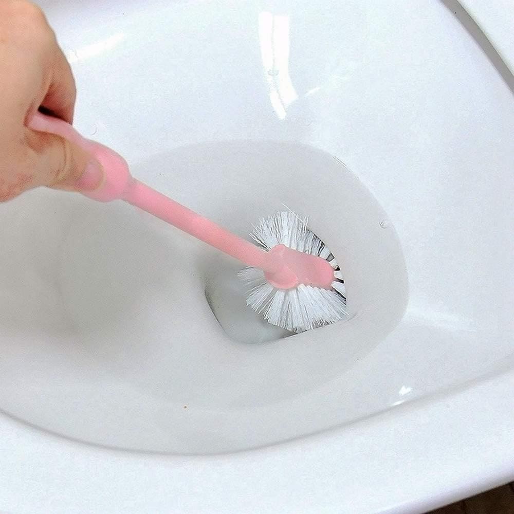 Nordic Bathroom Toilet Brush With Holder, 2 In 1 Powerful Dirt Toilet Bowl Brush, WC Toiler Cleaning Brush, Mumuso Toilet Pot Cleaner Brush, Home Bathroom WC Accessories Cleaning Supplies