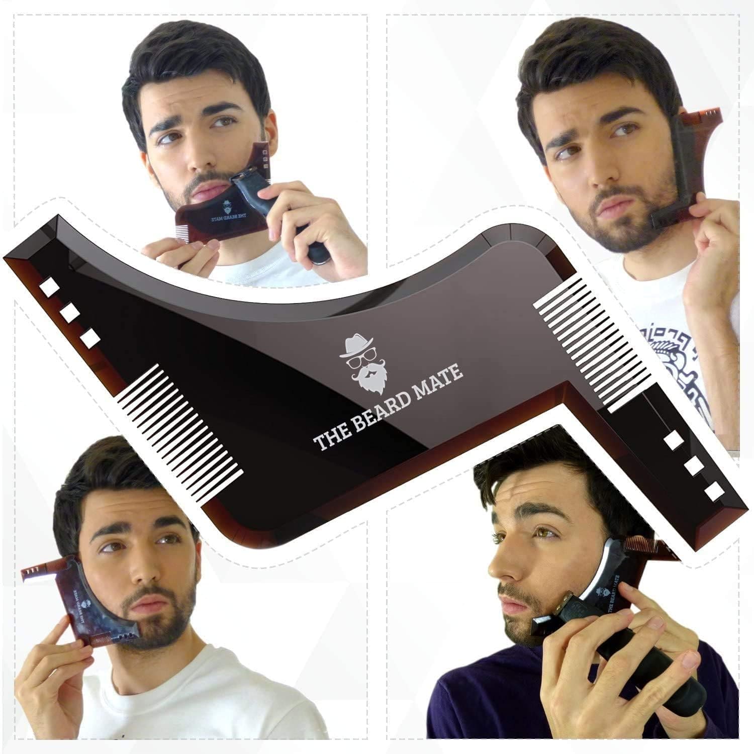 Beard Shaping Template, Men's Beard Styling Comb, Beard Trim Comb Shaper Template For Shaving Beard Straightener, Beard Shaping and Styling Template Comb, Hair Beard Trimmer Stencil, Men Beard Salon Brush Tools Barber Accessories