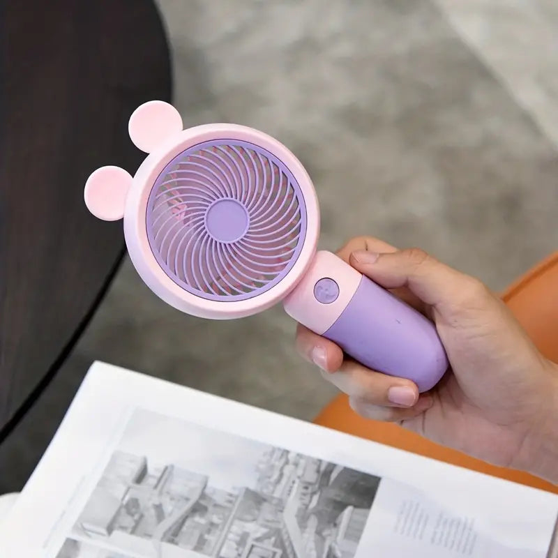 Cute Bear Ear Fan, Rechargeable Mini Small Fan, Portable Pocket Desktop Fan, Electric Handheld Fan, Small Desk Personal Fan, Mini Pocket Cooling Fan