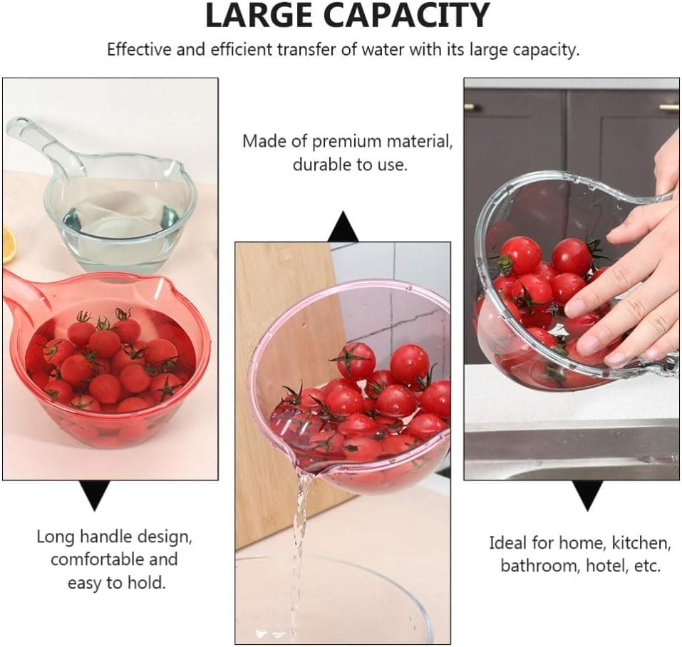 Plastic Water Ladle, Long Handle Water Ladle, Water Bath Scoop, Multipurpose Transparent Ladle For Home Kitchen Bathroom Outdoor, Hair Wash Bucket, Large Capacity Shower Ladle