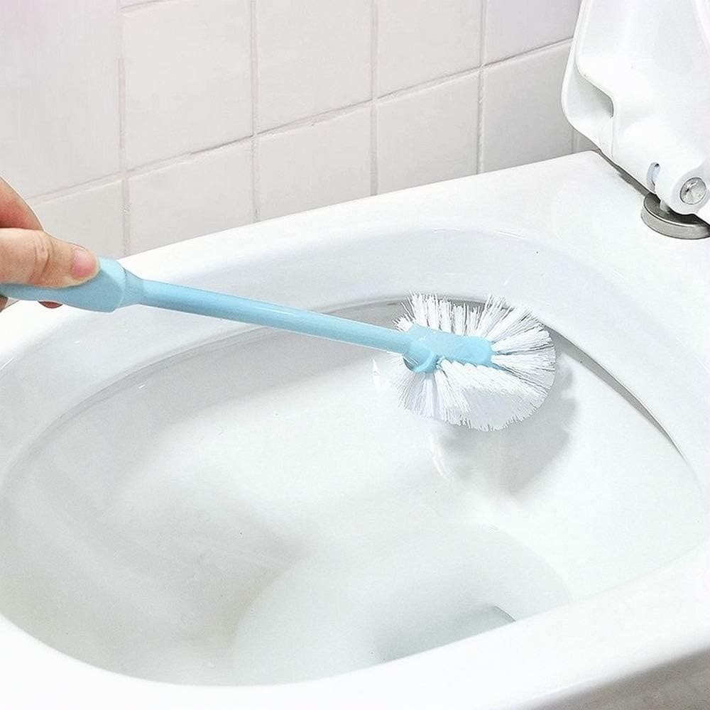 Nordic Bathroom Toilet Brush With Holder, 2 In 1 Powerful Dirt Toilet Bowl Brush, WC Toiler Cleaning Brush, Mumuso Toilet Pot Cleaner Brush, Home Bathroom WC Accessories Cleaning Supplies