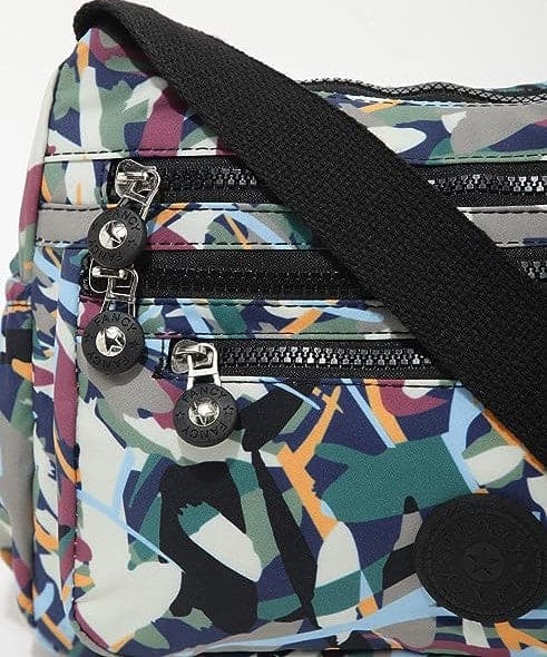 Graphic Crossbody Bag, New Zippers Printed Handbags, Floral Shoulder Bag, Rural Style Fashion Women Bag, Multi Pocket Bag, Large Capacity Printed Shoulder Bag, Oxford Mommy Crossbody Bags, Parachute Crossbody Bag