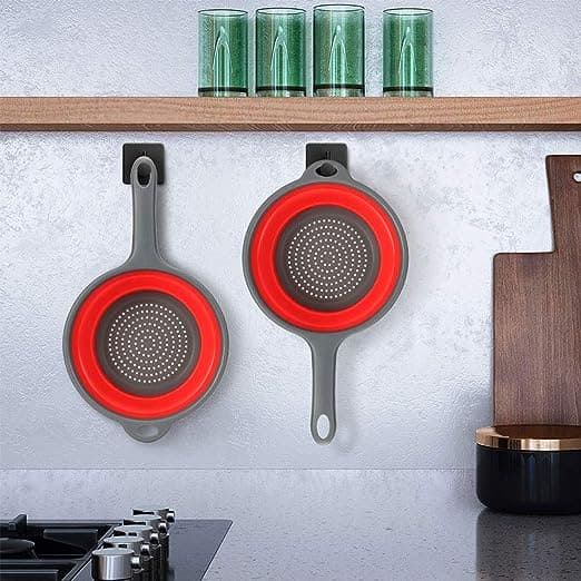 Foldable Colander Basket, Folding Vegetable Fruit Washing Basket Drain Strainer, Extendable Kitchen Colander Strainer With Handle, Round Kitchen Strainer for Draining, Over The Sink Vegetable/Fruit Flexible Strainer,  Folding Heat Resistant Colander