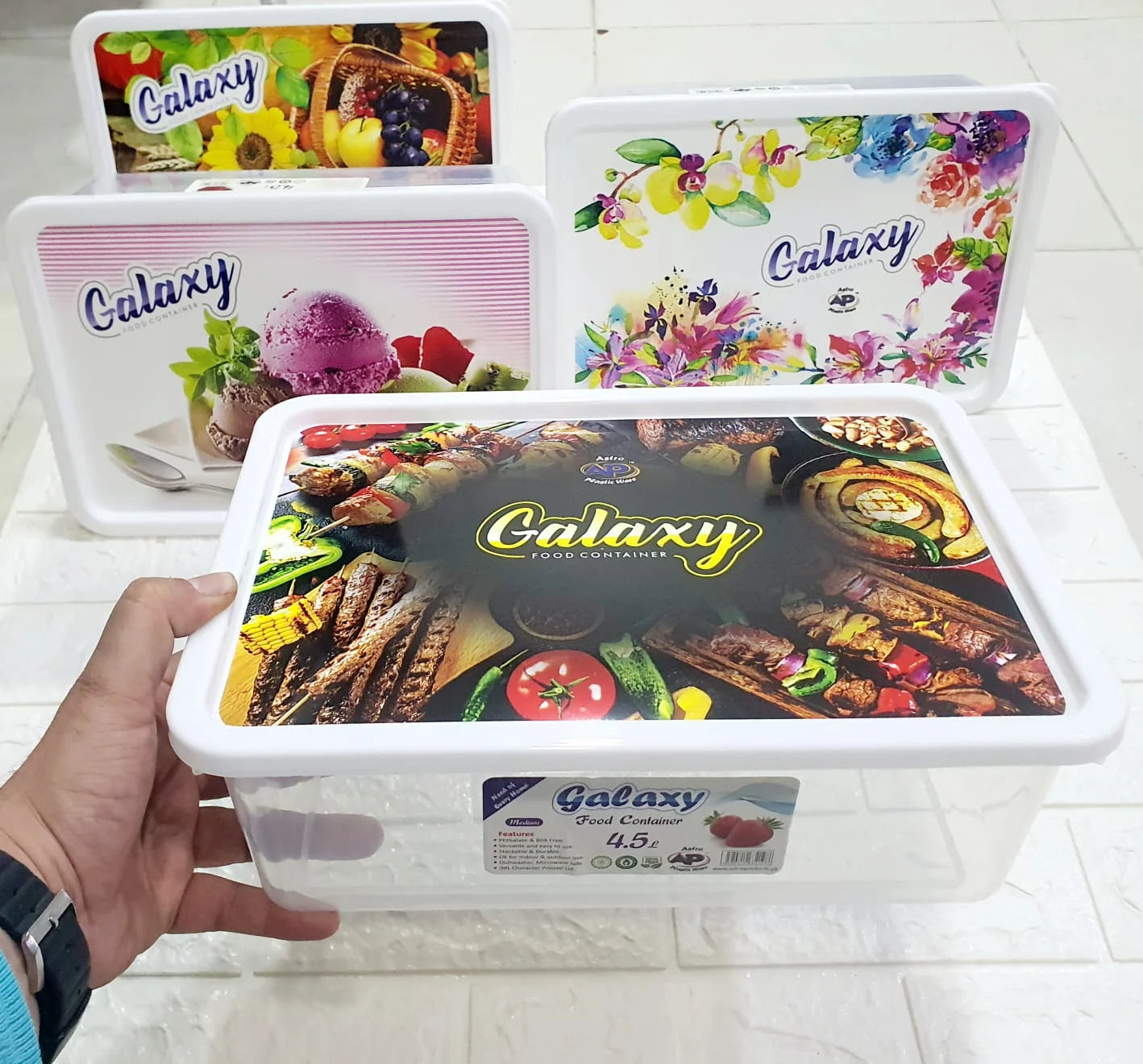 Set Of 3 Galaxy Smart Storage Box, Food Storage Box, Reusable Preservation Box With Lid, Food Storage Container with Lid for Refrigerator, Multipurpose Food Fridge Keeper