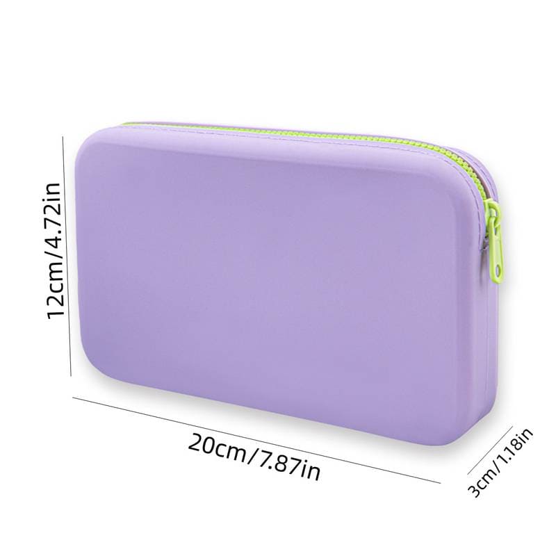 Silicone Travel Cosmetics Pouch, Square Silicone Storage Bag, Multifunctional Zipper Storage Bag, Portable Digital Waterproof Organizer