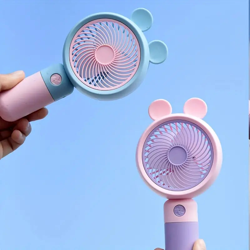 Earfaan Cute Bear Ear Fan, Rechargeable Mini Small Fan, Portable Pocket Deskto ...