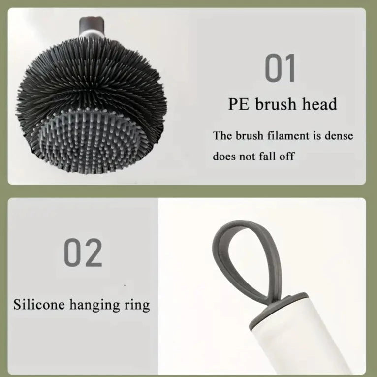 Self Optical Toilet Bowl Brush, Soft Bristles Toilet Cleaning Brush With Extended Handle, Flexible Toilet Cleaning Bowl Brush Head With Silicone Bristles, Dead Corner Toilet Brush, Household Wash Toilet Cleaning Accessories