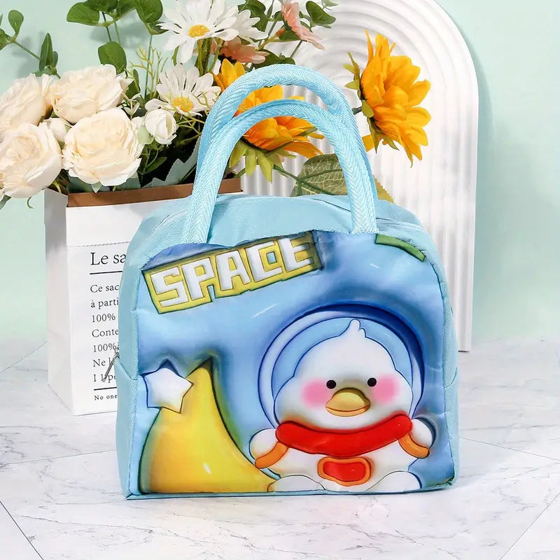 New Cartoon Insulated Lunch Box Tote Bag Hand-held Bento Bag 3d  Three-dimensional Lunch Insulation Bag Aluminum Foil Thickened Lunch Box Bag  - Temu