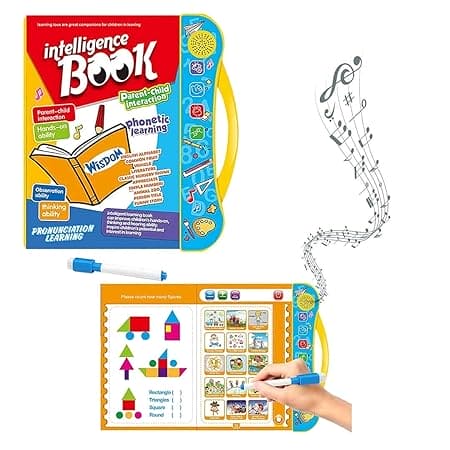 Kids Intelligence Book, English Learning Computer Machine, Kids Study Voice Electronic Book, Smart Baby Language E Book, Kids Intelligence Book Sound Book for Children, English Letters & Words Learning Book, Fun Educational Toys
