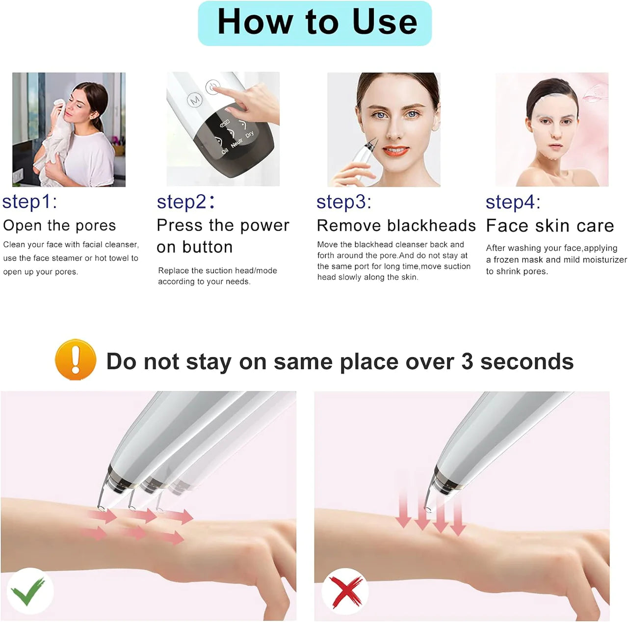 Black Spot Suction Vacuum, Blackhead Remover Cleaning Device, Electric Facial Pore Cleaner, Skincare Exfoliating Beauty Device, Facial Pore Acne Pimple Cleaner, Facial Tag Vacuum Suction, Household Professional Facial Pore Pimple Cleanser