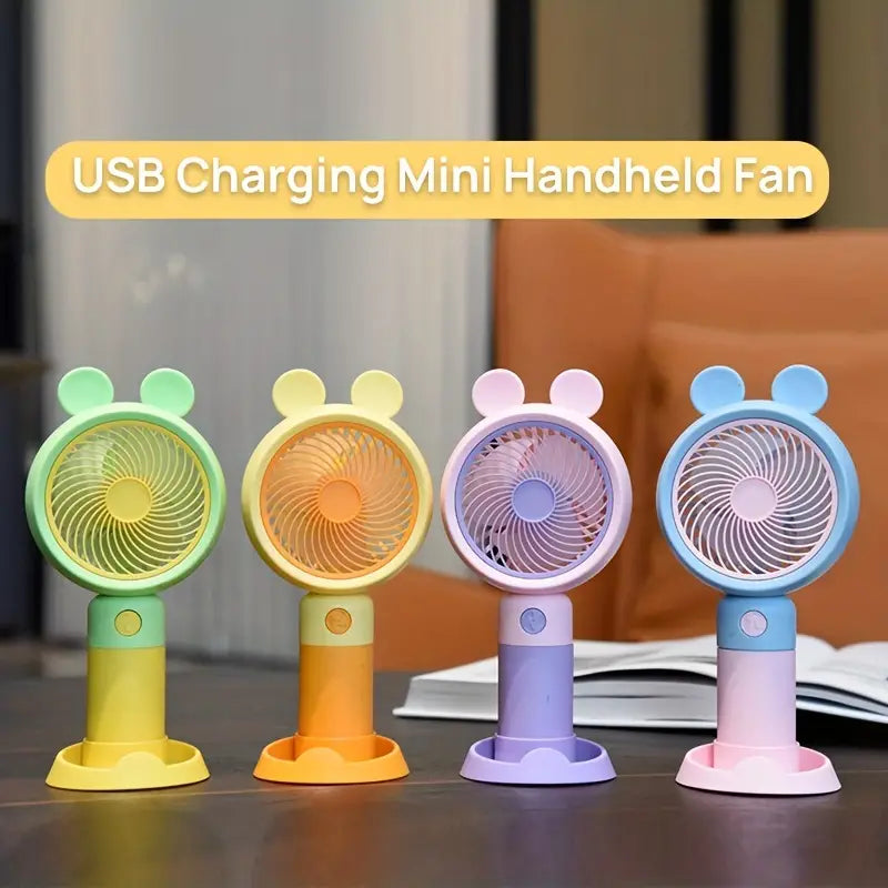 Mini Fan Ear Cute Bear Ear Fan, Rechargeable Mini Small Fan, Portable Pocket Deskto ...