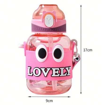 Lovely Kids Water Thermos, Kids School Bottle, 500ml Cartoon Water Container With Strap,  Cute Water Bottle Drinking With Straw Cup, Portable Leak Proof Straw Water Bottle