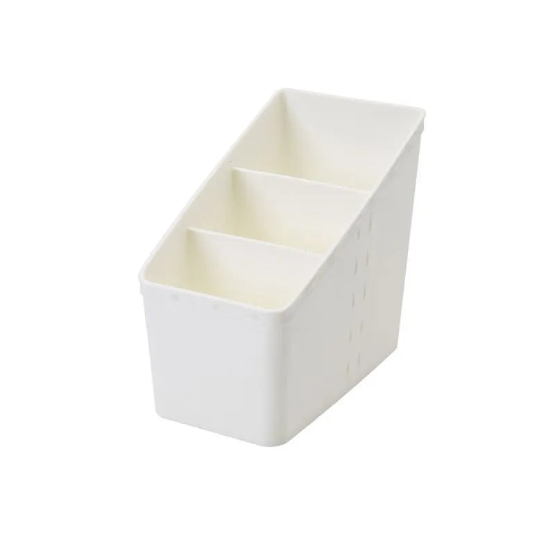 Desktop Sundries Storage Box, 3 Compartment Tableware Organizer, Multifunctional Plastic Storage Container, Drawer Home Office Organizer, Kitchen Bathroom Storage Box
