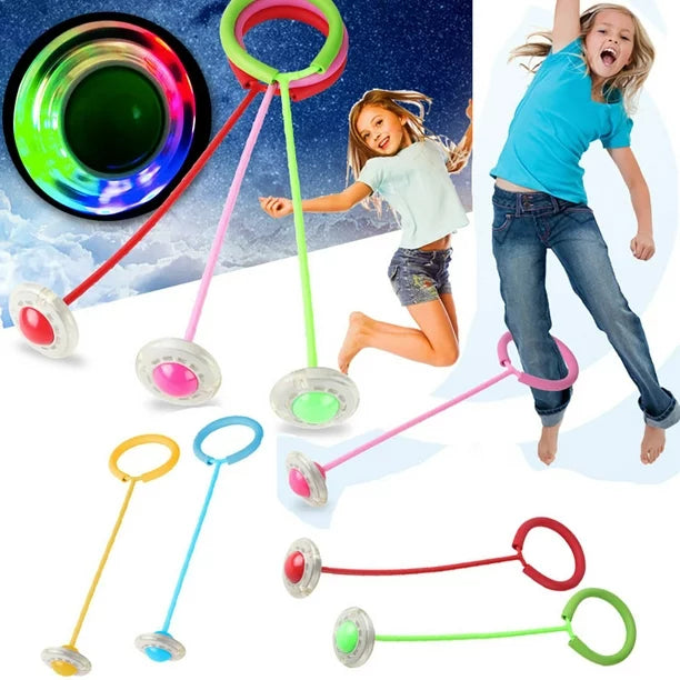Foot Flashing Ankle Jumping Rope Ball, Glowing Bouncing Fitness Sports Swing Ball, Flash Jumping Bouncing Ball, Children Skip It Ball, Skipping Rope Swing Ball, Foldable Ankle Skip Ball
