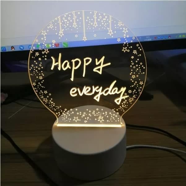 Bulb Shape Led Writing Board, 3D LED Note Night Lamp, Acrylic Dry Eras –  Yahan Sab Behtar Hai!