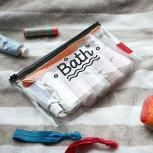 Bath PVC Travel Cosmetic Pouch, Women Transparent Cosmetic Bag, Clear Swimming Bag, Bathroom Wash Bag, Outdoor Camping Makeup Storage Bag, Multifunctional Toiletry Wash Pouch