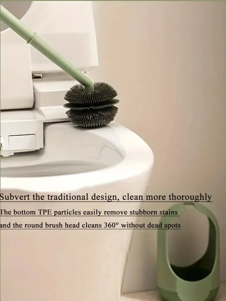 Self Optical Toilet Bowl Brush, Soft Bristles Toilet Cleaning Brush With Extended Handle, Flexible Toilet Cleaning Bowl Brush Head With Silicone Bristles, Dead Corner Toilet Brush, Household Wash Toilet Cleaning Accessories