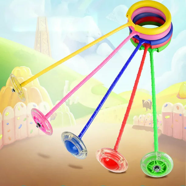 Foot Flashing Ankle Jumping Rope Ball, Glowing Bouncing Fitness Sports Swing Ball, Flash Jumping Bouncing Ball, Children Skip It Ball, Skipping Rope Swing Ball, Foldable Ankle Skip Ball