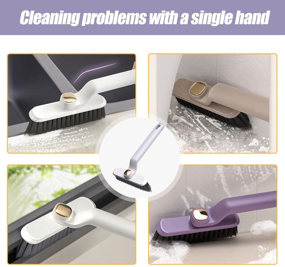 Rotating V Shaped Cleaning Brush, 2 In 1 Cleaning Brush Clip Tool, Bathroom Kitchen Shower Floor Cleaner Brush, Dead Angled Gap Cleaning Brush, Multifunctional Bathroom Tile Brush, Floor Gab Cleaning Brush
