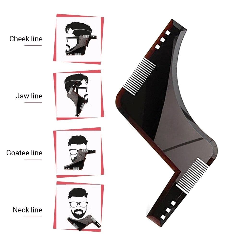 Beard Shaping Template, Men's Beard Styling Comb, Beard Trim Comb Shaper Template For Shaving Beard Straightener, Beard Shaping and Styling Template Comb, Hair Beard Trimmer Stencil, Men Beard Salon Brush Tools Barber Accessories