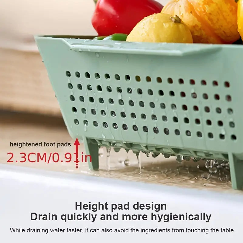 Multifunctional Foldable Storage Basket, Ventilated Desktop Storage Organizer, Folding Draining Basket, Home Organization And Storage Supplies Basket, Kitchen Household Storage Bin