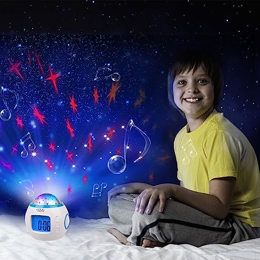 Projector Alarm Clock, Music Alarm Clock, Starry Star Sky Projection Digital Clock, Children Room Projector Lamp Night Light Project, Ceiling Projection Alarm Clock Music Lamp, Bedroom Night Light Digital Alarm Clocks LED Projector