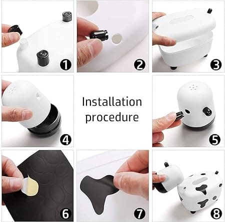 Happy Cow Tissue Box With Holder, Plastic Toothpicks Tissue Dispenser, Cartoon Cow Decorative Plastic Tissue Box, 2 in 1 Multifunctional Toothpick Holder Tissue Box, Facial Paper Dispenser Organizer for Bathroom Home